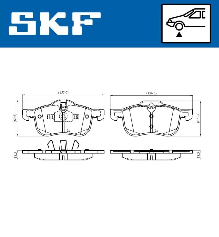 Jogo de 4 pastilhas de travão SKF ref. VKBP 80385